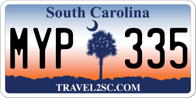 SC license plate MYP335