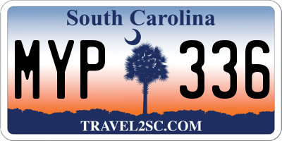 SC license plate MYP336