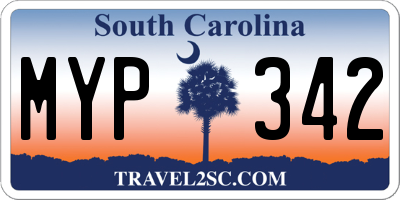 SC license plate MYP342