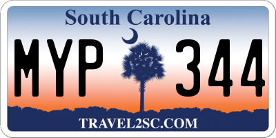 SC license plate MYP344