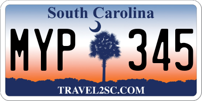 SC license plate MYP345
