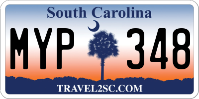 SC license plate MYP348
