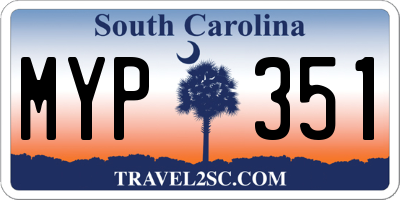 SC license plate MYP351