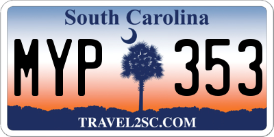 SC license plate MYP353
