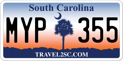 SC license plate MYP355