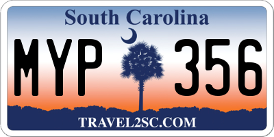 SC license plate MYP356