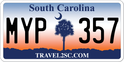 SC license plate MYP357