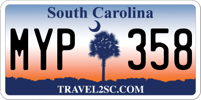 SC license plate MYP358