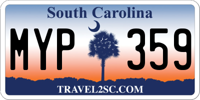 SC license plate MYP359