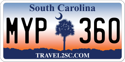 SC license plate MYP360