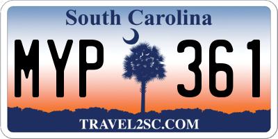 SC license plate MYP361