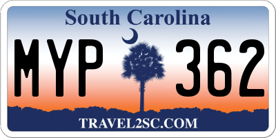 SC license plate MYP362