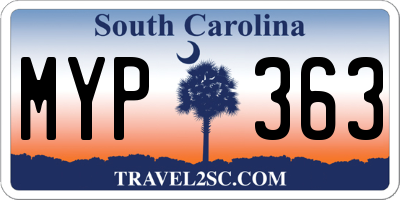 SC license plate MYP363