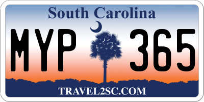 SC license plate MYP365
