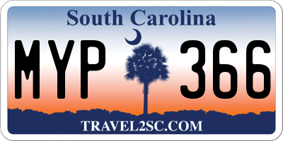 SC license plate MYP366
