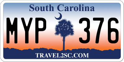 SC license plate MYP376
