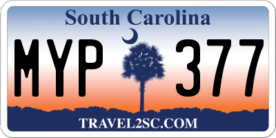 SC license plate MYP377