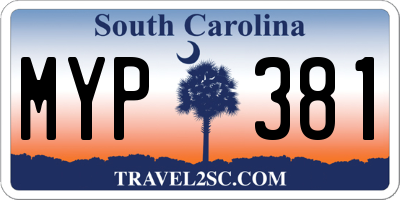 SC license plate MYP381