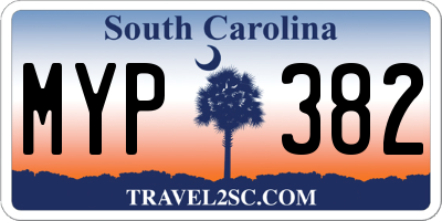 SC license plate MYP382