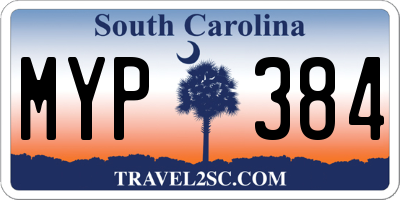 SC license plate MYP384