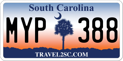 SC license plate MYP388