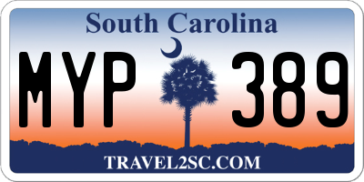 SC license plate MYP389