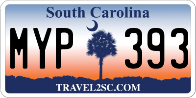 SC license plate MYP393