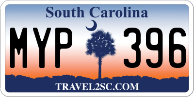 SC license plate MYP396