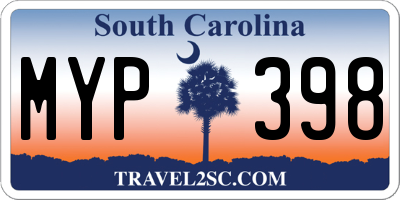 SC license plate MYP398