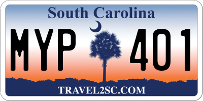 SC license plate MYP401