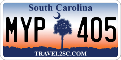 SC license plate MYP405