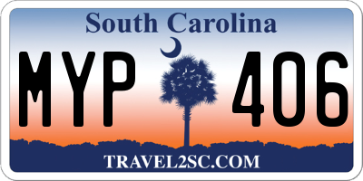 SC license plate MYP406