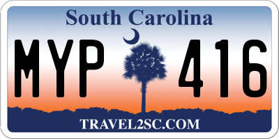 SC license plate MYP416