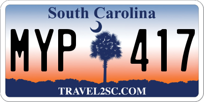 SC license plate MYP417