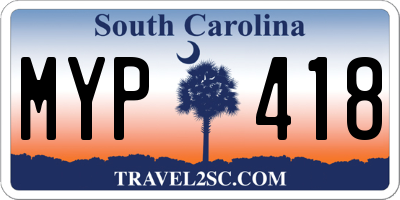 SC license plate MYP418