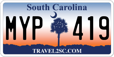 SC license plate MYP419