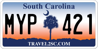 SC license plate MYP421
