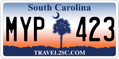 SC license plate MYP423