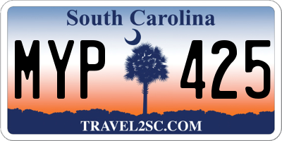 SC license plate MYP425