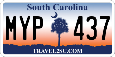 SC license plate MYP437