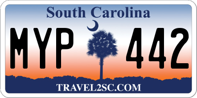 SC license plate MYP442