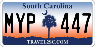 SC license plate MYP447
