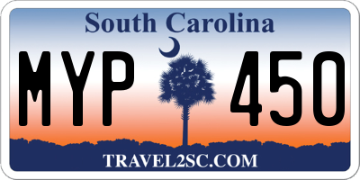 SC license plate MYP450