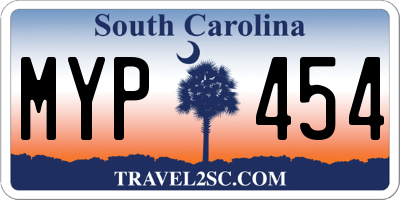 SC license plate MYP454