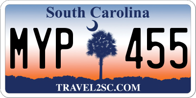 SC license plate MYP455