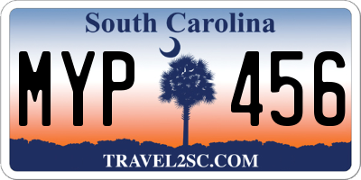 SC license plate MYP456