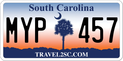 SC license plate MYP457