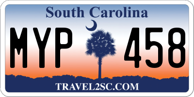 SC license plate MYP458