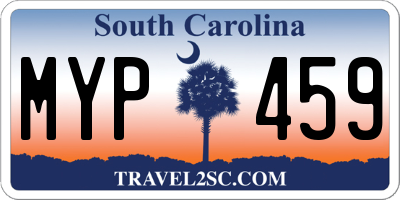 SC license plate MYP459