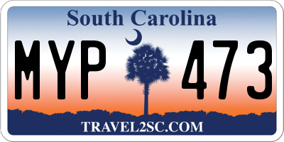 SC license plate MYP473